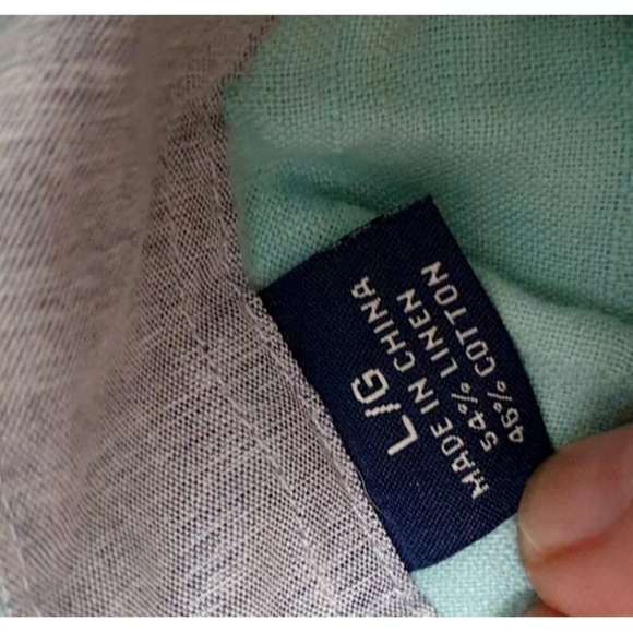 Tommy Bahama Men’s Linen Long Sleeve Shirt Sea Glass Breezer Size L - Picture 6 of 12